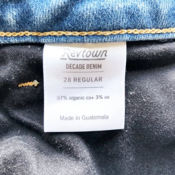 REVTOWN Sky-High Slim Jeans All Day Indigo Organic Cotton Raw Hem Womens 28 - Picture 6 of 9